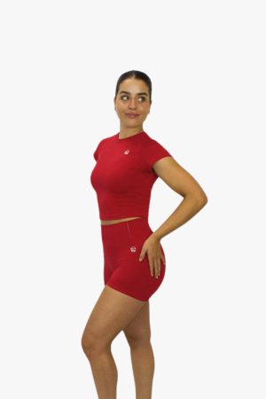 Camiseta manga corta rojo cherry
